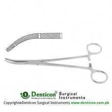 Heaney Hysterectomy Forcep Curved - 2 Teeth Stainless Steel, 21.5 cm - 8 1/2"